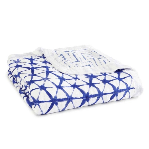 aden + anais Indigo Muslin Baby Blanket 100% viscose bamboo - Picture 1 of 8
